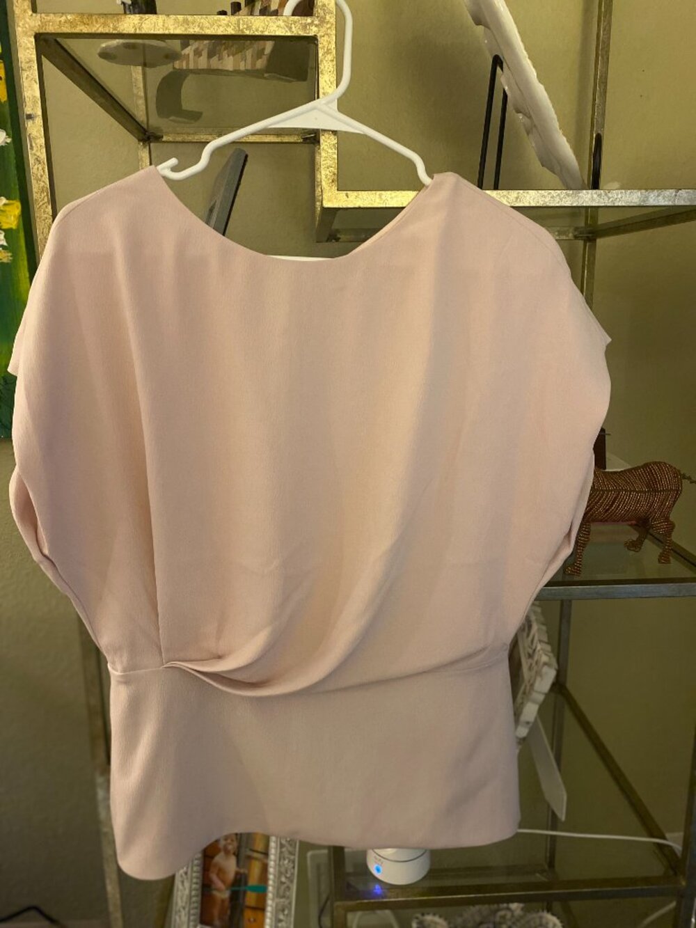 Womens beautiful M. M. LaFleur blush color crepe blouse - sz M